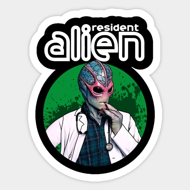 Resident Alien Sticker by scallywag studio